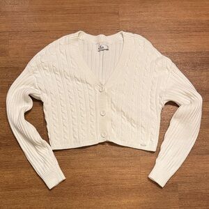 Hollister Cream Cable Knit Cardigan